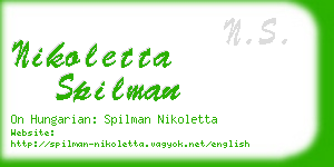 nikoletta spilman business card